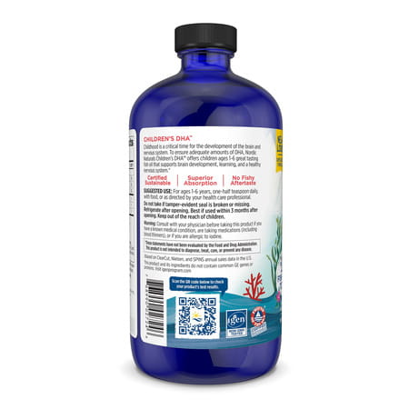 Nordic Naturals Childrens Dha Omega 3 Arctic Cod Liver Oil Fish Oil For Kids 530Mg Strawberry 473Ml