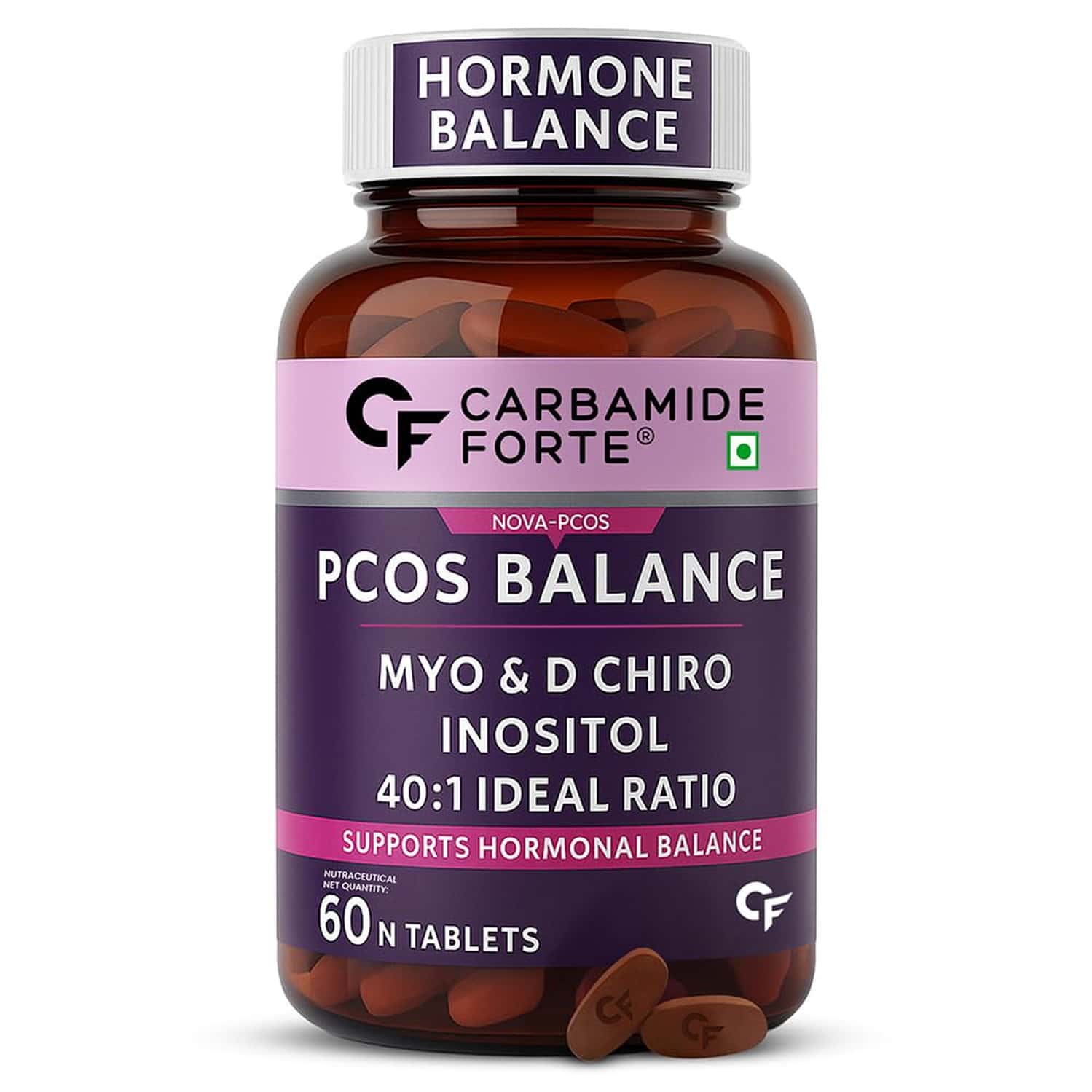 Carbamide Forte Pcos Supplement For Women | 40:1 Ratio Of Myo Inositol To D Chiro Inositol - 60 Tabs