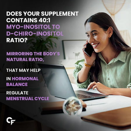 Carbamide Forte Pcos Supplement For Women | 40:1 Ratio Of Myo Inositol To D Chiro Inositol - 60 Tabs