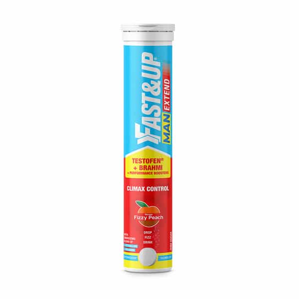 Fast&Up Man Extend | Testofen Fenugreek Extract -Pack Of 20 Effervescent Tablets Fizzy Peach Flavor