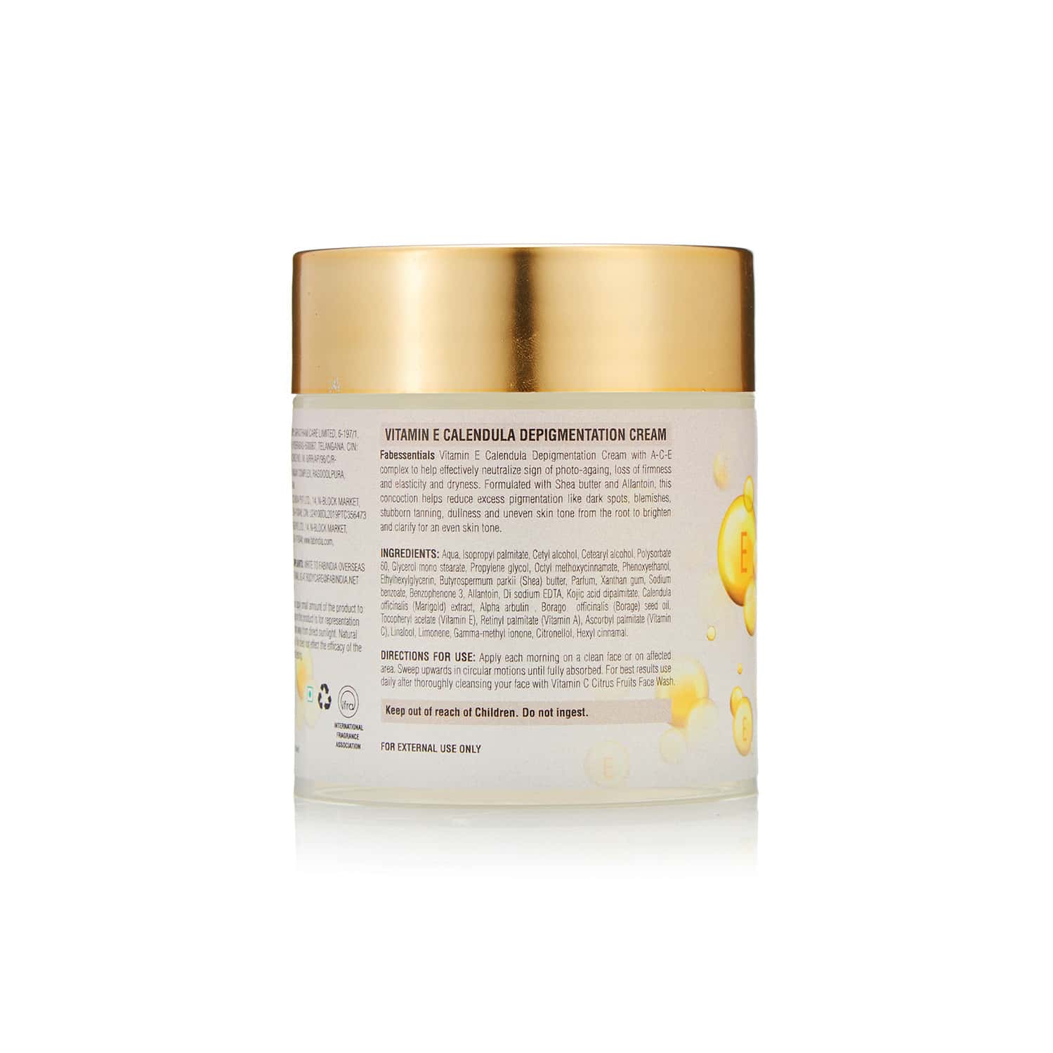 Buy FABESSENTIALS VITAMIN E CALENDULA DEPIGMENTATION CREAM 100 GM