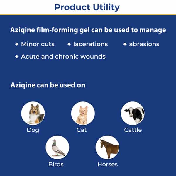Aziqine Animal Wound And Dressing Film Forming Gel (50Gm)