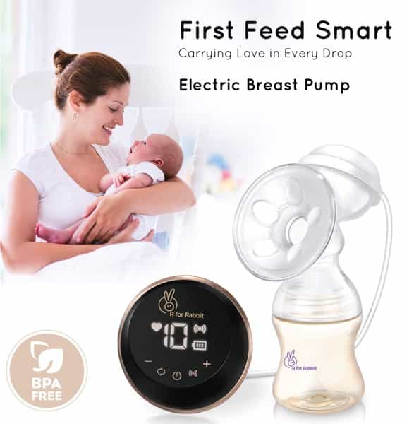R For Rabbit First Feed Smart Black Breast Pump - Black - 1 Unit