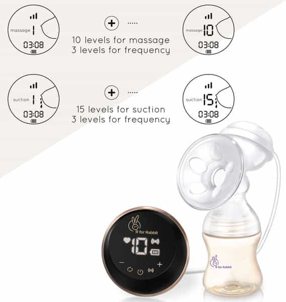 R For Rabbit First Feed Smart Black Breast Pump - Black - 1 Unit