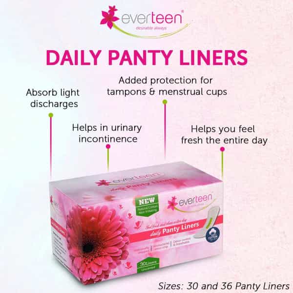 Everteen Daily Panty Liners With Antibacterial Strip For Women - 1 Pack (30Pcs)