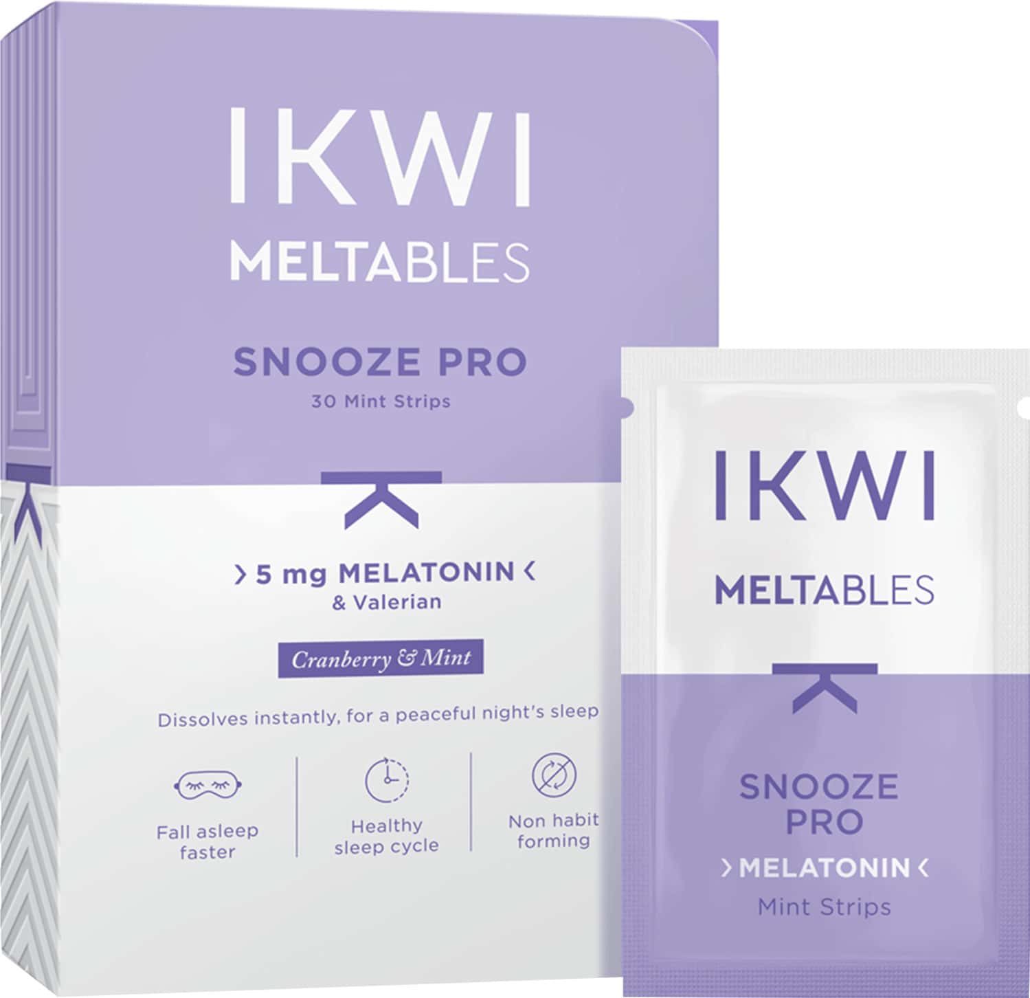 Ikwi Snooze Pro Meltables With 5mg Melatonin & Valerian For Healthy Sleep