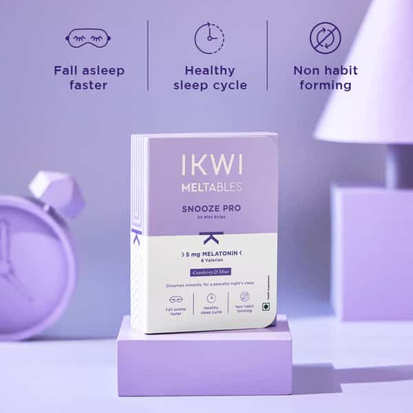 Ikwi Snooze Pro Meltables With 5Mg Melatonin & Valerian For Healthy Sleep