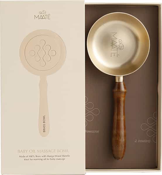 Maate Baby Oil Massage Bowl Gift Box I Baby Oil Massage Brass Bowl