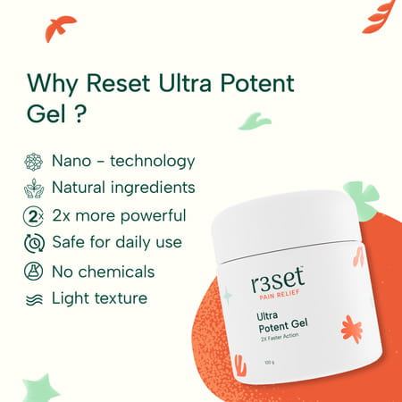 R3set Ultra Potent Gel | Ultimate Natural Pain Relief Solution | 100% Natural No Side Effect - 100gm