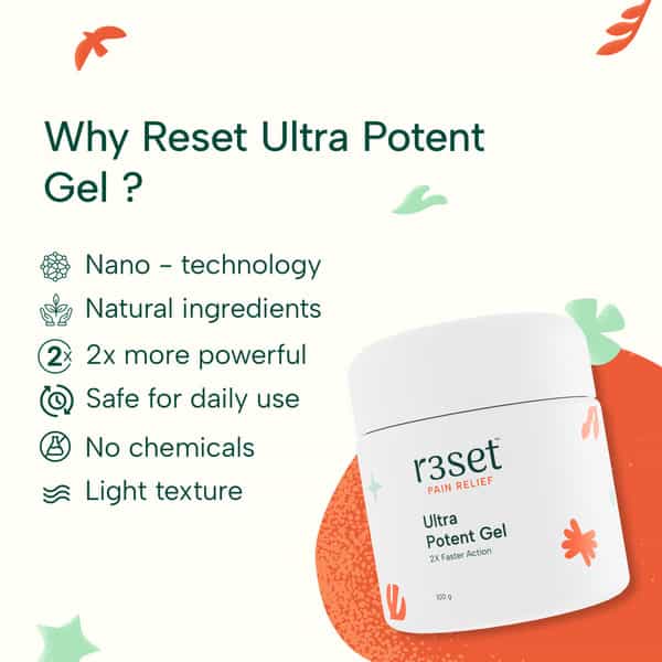 R3set Ultra Potent Gel | Ultimate Natural Pain Relief Solution | 100% Natural No Side Effect - 100Gm