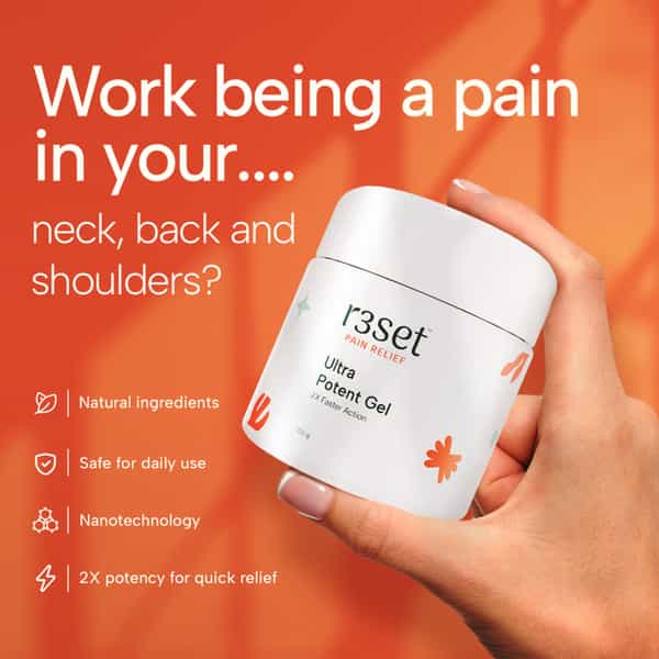 R3set Ultra Potent Gel | Ultimate Natural Pain Relief Solution | 100% Natural No Side Effect - 100Gm