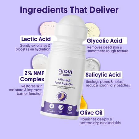Aravi Organic 20% Urea Foot Roll-On For Cracked Heels & Pigmentation - 50ml
