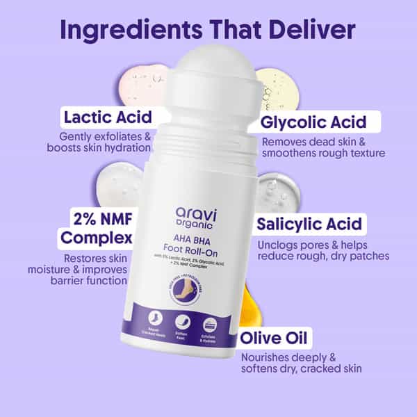 Aravi Organic 20% Urea Foot Roll-On For Cracked Heels & Pigmentation - 50Ml
