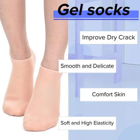 Dr Foot Silicone Socks | Anti Slip Silicone Moisturizing Socks | Dry Cracking Skin | Size L - 1 Pair