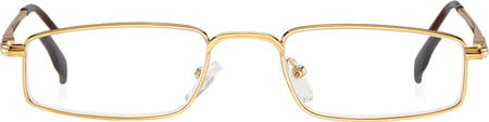 Klar Eye Full Rim Rectangle Reading Glasses Men And Women Powers +0.75 To +3.50+3.0 Power Gold