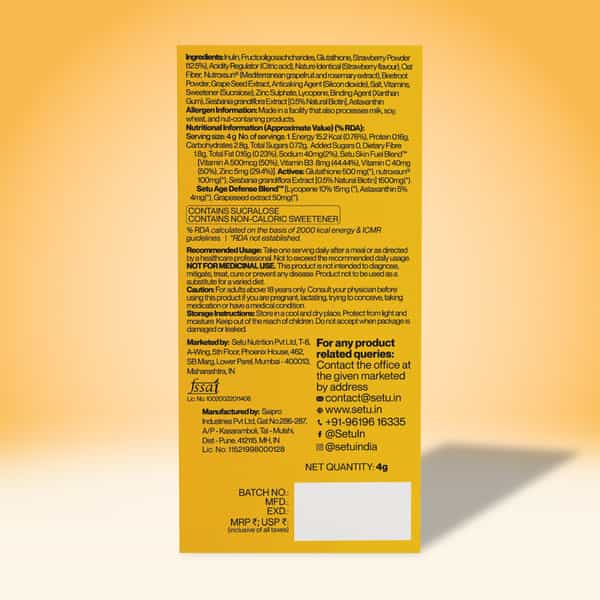 Setu Skin Protect - First Drinkable Sunshield | Reduces Pigmentation & Photoaging ( 1N - Strawberry)