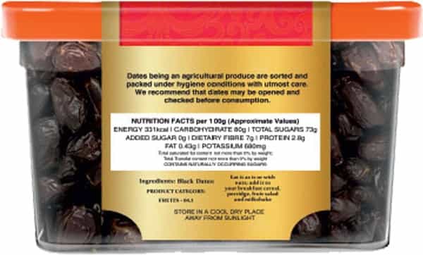 Manna Black Dates 180G Jar | Premium Select