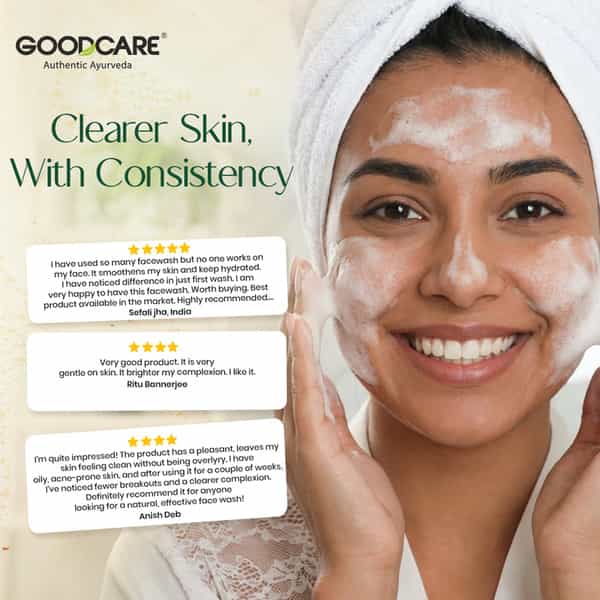 Goodcare Neem Face Wash 100Ml | Anti-Acne | Oil Control | Neem | Turmeric & Saffron | Sulphate-Free