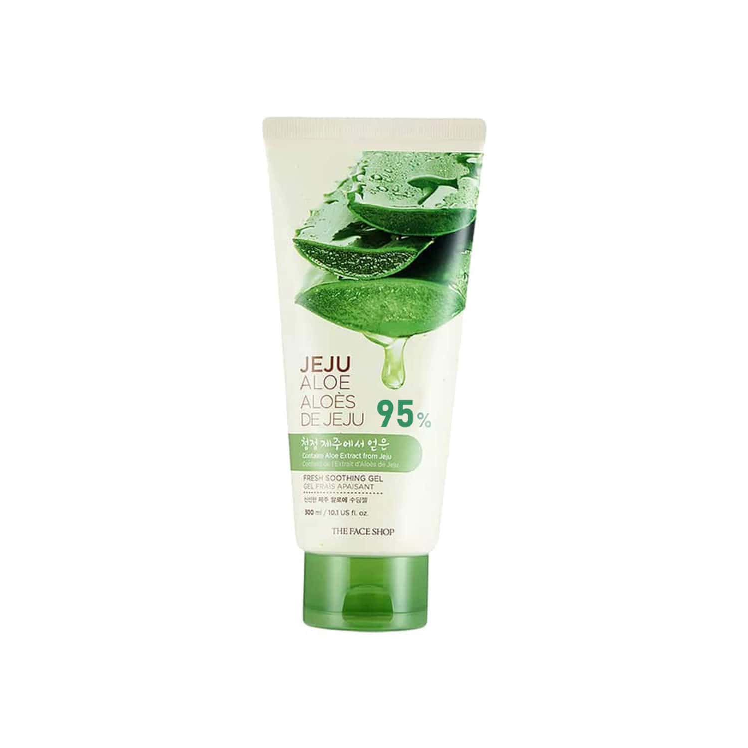The Face Shop Jeju Aloe Fresh Soothing Gel Tube- Aloe Gel For Body- Face & Hair - 300ml