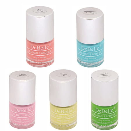 Debelle Gel Nail Polish Combo Set Of 5 Kiwi Lime Pastels -40ml (8ml Each)