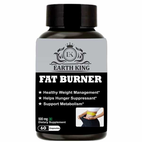 Earth King Fat Burner Capsule|Hunger Suppressant & Weight Loss Supplement|Unisex - 500Mg 60 Capsules