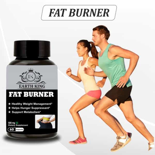 Earth King Fat Burner Capsule|Hunger Suppressant & Weight Loss Supplement|Unisex - 500Mg 60 Capsules