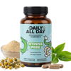 Daily All Day Stress Free | Ashwagandha Root | Chamomile For Sleep | Green Tea | 120 Capsules