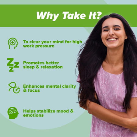 Daily All Day Stress Free | Ashwagandha Root | Chamomile For Sleep | Green Tea | 120 Capsules