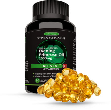 Alvizia Aleneve Premium Evening Primrose Oil 1000mg - 60 Capsules ( Cold Pressed - Women Health)