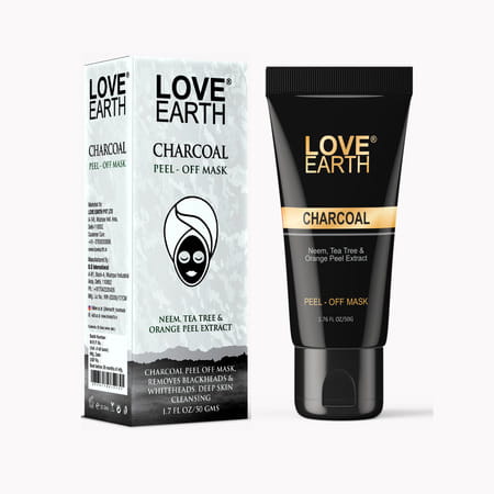 Love Earth Charcoal Peel Off Mask With Activated Charcoal & Neem Extracts For Pimples Removal 50G