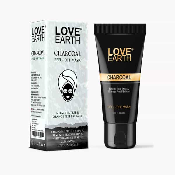 Love Earth Charcoal Peel Off Mask With Activated Charcoal & Neem Extracts For Pimples Removal 50G