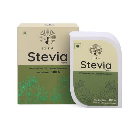 Idika Stevia 100 Tablets Diabetic Friendly 100% Natural Zero Calorie Sweetener (Pack Of 2)