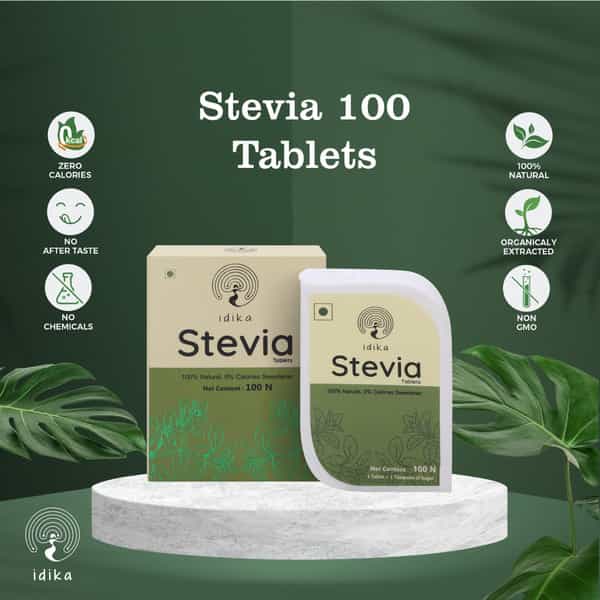 Idika Stevia 100 Tablets Diabetic Friendly 100% Natural Zero Calorie Sweetener (Pack Of 2)