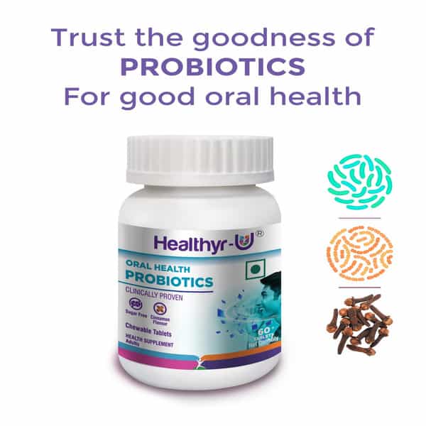 Healthyr-U Cinnamon Flavour Sugar Free Oral Health Probiotics Bottle Of 60 Tablets
