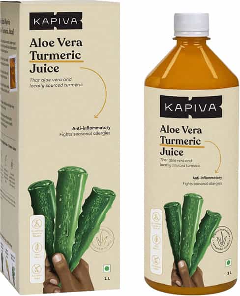 Kapiva Aloe Vera + Turmeric Juice 1L- Every Day Detox Drink Helps In Cholesterol Control