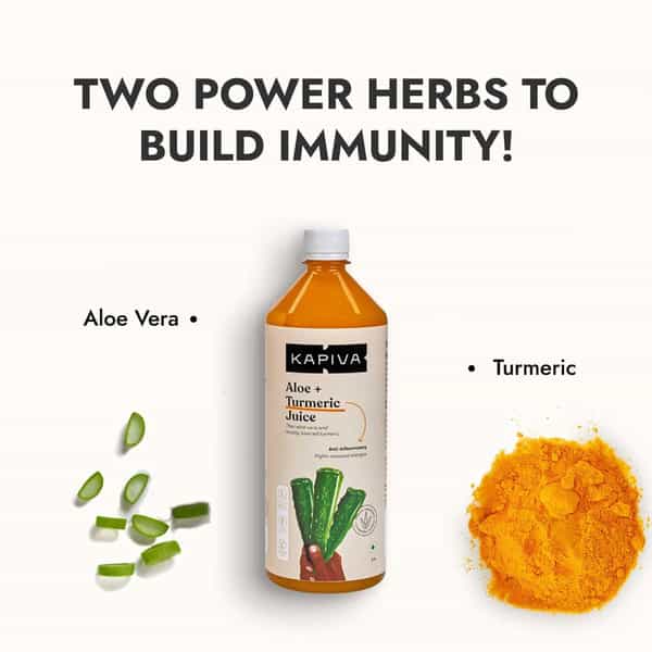 Kapiva Aloe Vera + Turmeric Juice 1L- Every Day Detox Drink Helps In Cholesterol Control