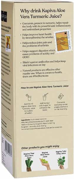 Kapiva Aloe Vera + Turmeric Juice 1L- Every Day Detox Drink Helps In Cholesterol Control