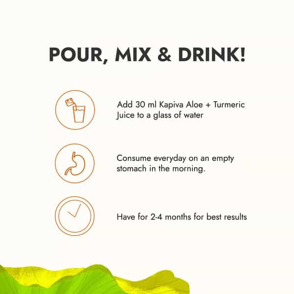 Kapiva Aloe Vera + Turmeric Juice 1L- Every Day Detox Drink Helps In Cholesterol Control