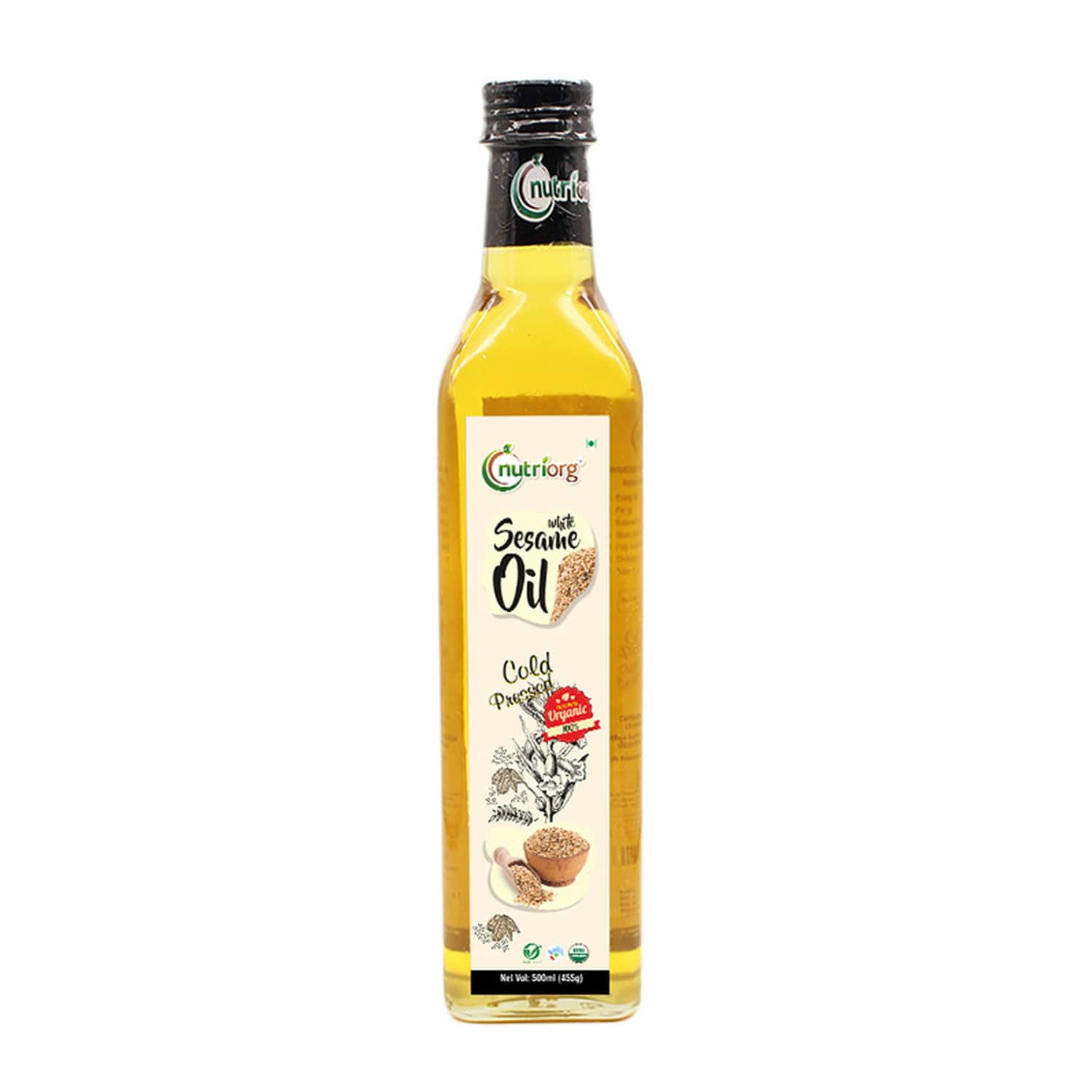 Buy CERTIFIED ORGANIC SESAME OIL 500ML GLASS BOTTLE Online