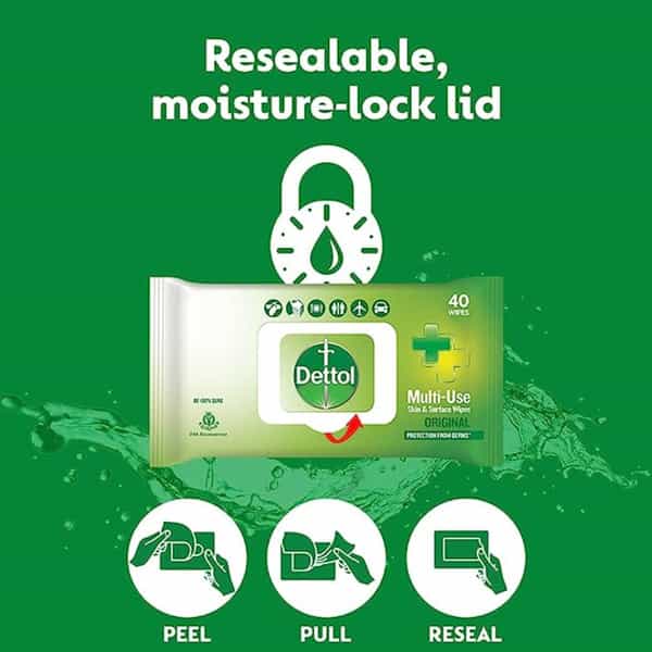 Dettol Original Multi Use Wipe 40 No's