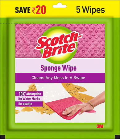 Scotch-Brite Multi-Purpose Easy To Use Kitchen Cleaning Sponge Wipe-5 Pieces