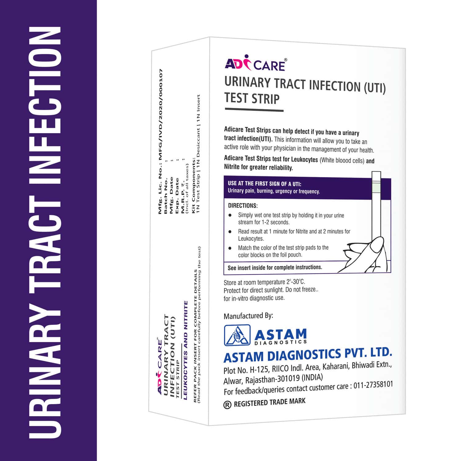 Buy ADICARE UTI TEST KIT\URINARY TRACT INFECTION (UTI) DETECTION AT