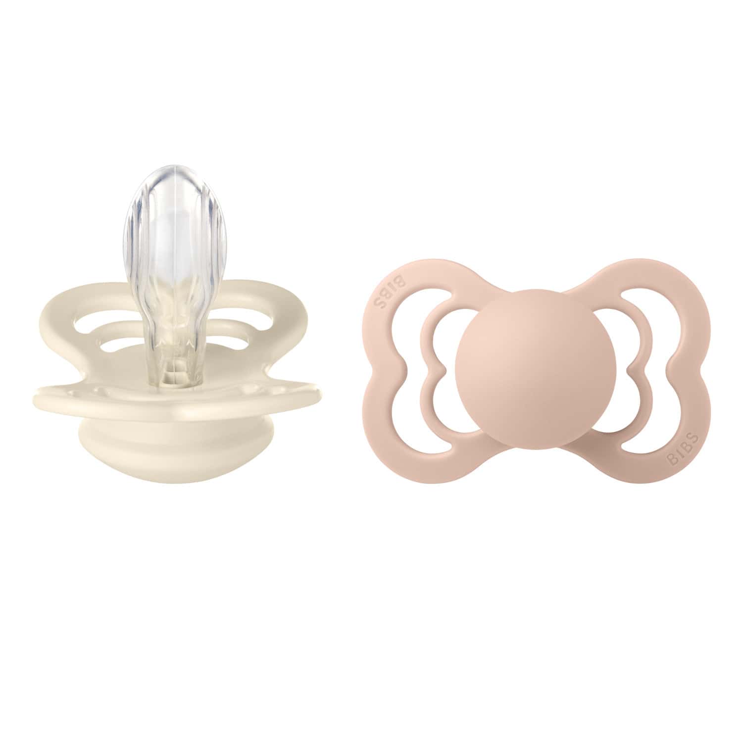Bibs Supreme 2 Pack Silicone Size 2 Ivory/Blush - 6+ Months