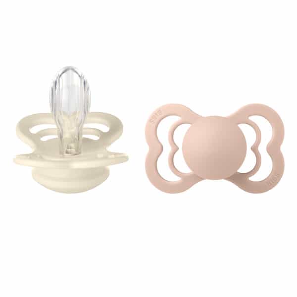 Bibs Supreme 2 Pack Silicone Size 2 Ivory/Blush - 6+ Months