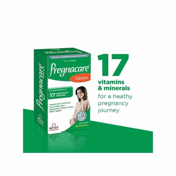 Pregnacare - Pregnancy Supplement (19 Vitamins And Minerals)-100 Tablets With Wellman 30 Tablet Free