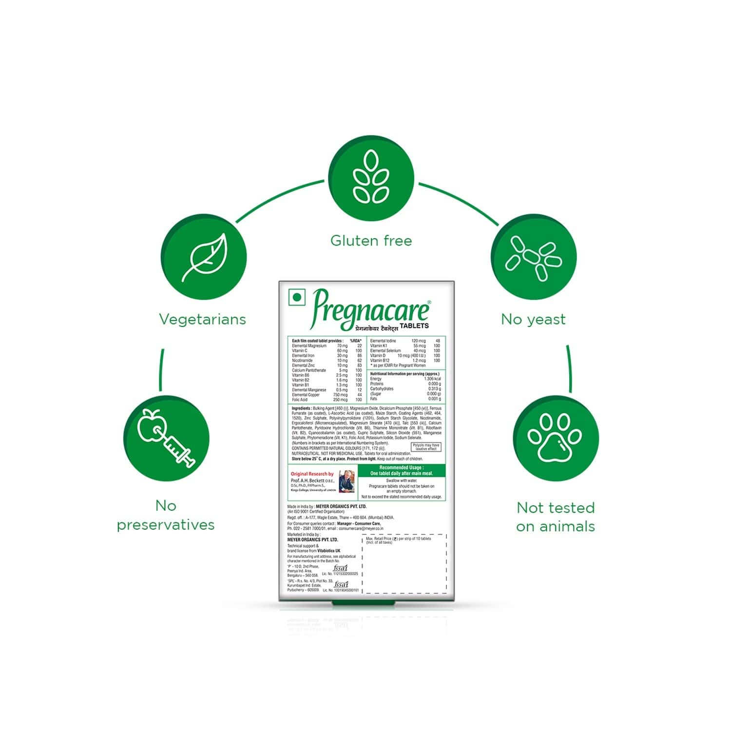 Buy PREGNACARE PREGNANCY SUPPLEMENT (19 VITAMINS AND MINERALS) 100 TABLETS WITH WELLMAN 30