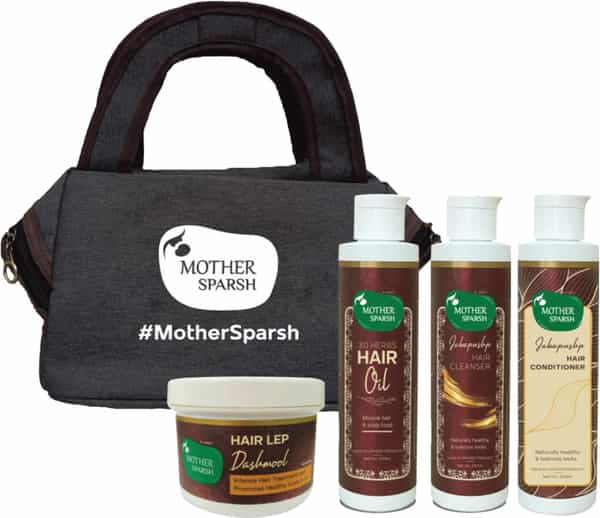 Mother Sparsh Intense Hair Treatment Kit With Hair Lep Hair Oil Hair Cleanser & Hair Conditioner