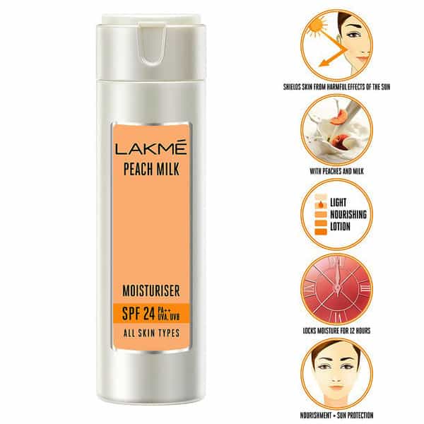 Lakme Peach Milk Moisturizer Spf 24 Pa Sunscreen Lotion-120 Ml