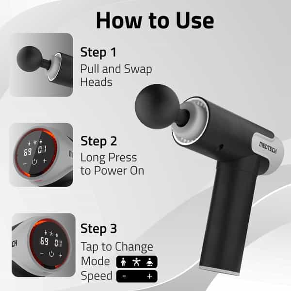 Medtech Blaze Massage Gun | 99-Speeds | Deep Tissue Massager For Pain Relief & Muscle Recovery