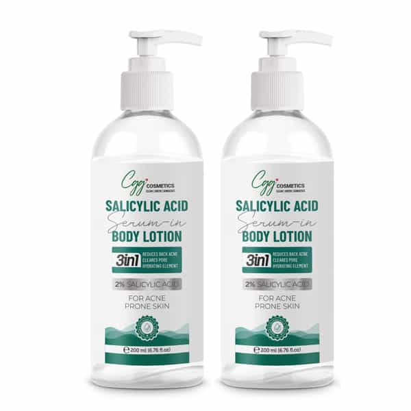 Cgg Cosmetics 2% Salicylic Acid Serum In Body Lotion | Acne Reduction | 200Ml Each (Pack Of 2)
